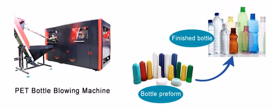 자동 300ml 500ml 1L 2L 3L 5L 6L 10lplastic 애완 동물 프리폼 병 캔 항아리 주석 용기 만들기 불어 송풍기 만들기 불어 금형 성형 금형 성형 기계